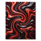 Fiery Red Swirl Abstract Rug