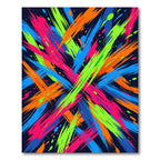 Vibrant Neon Abstract Brushstroke Splash Rug