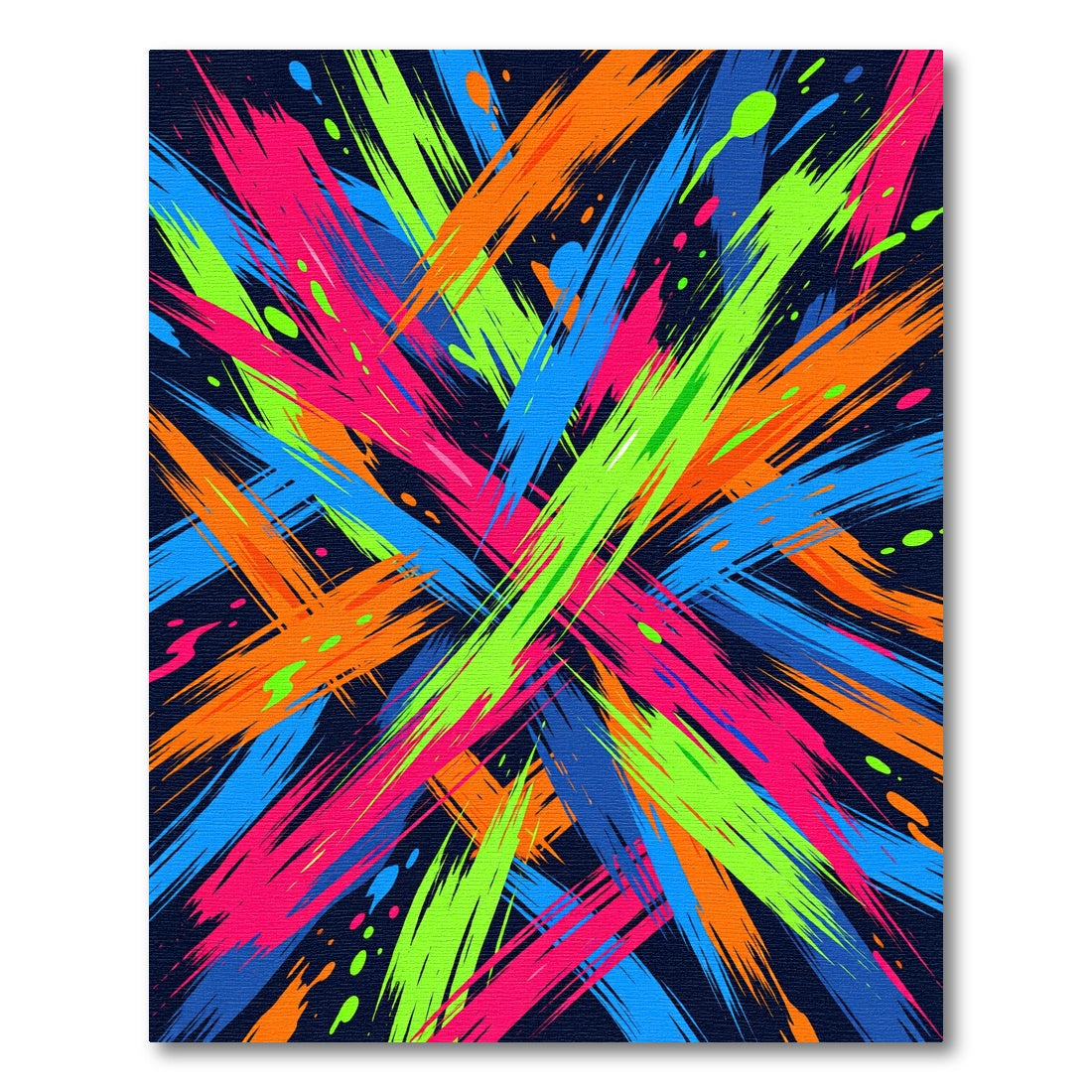 Vibrant Neon Abstract Brushstroke Splash Rug