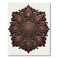 Elegant Crimson Gold Floral Medallion Rug