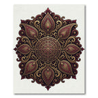 Elegant Crimson Gold Floral Medallion Rug