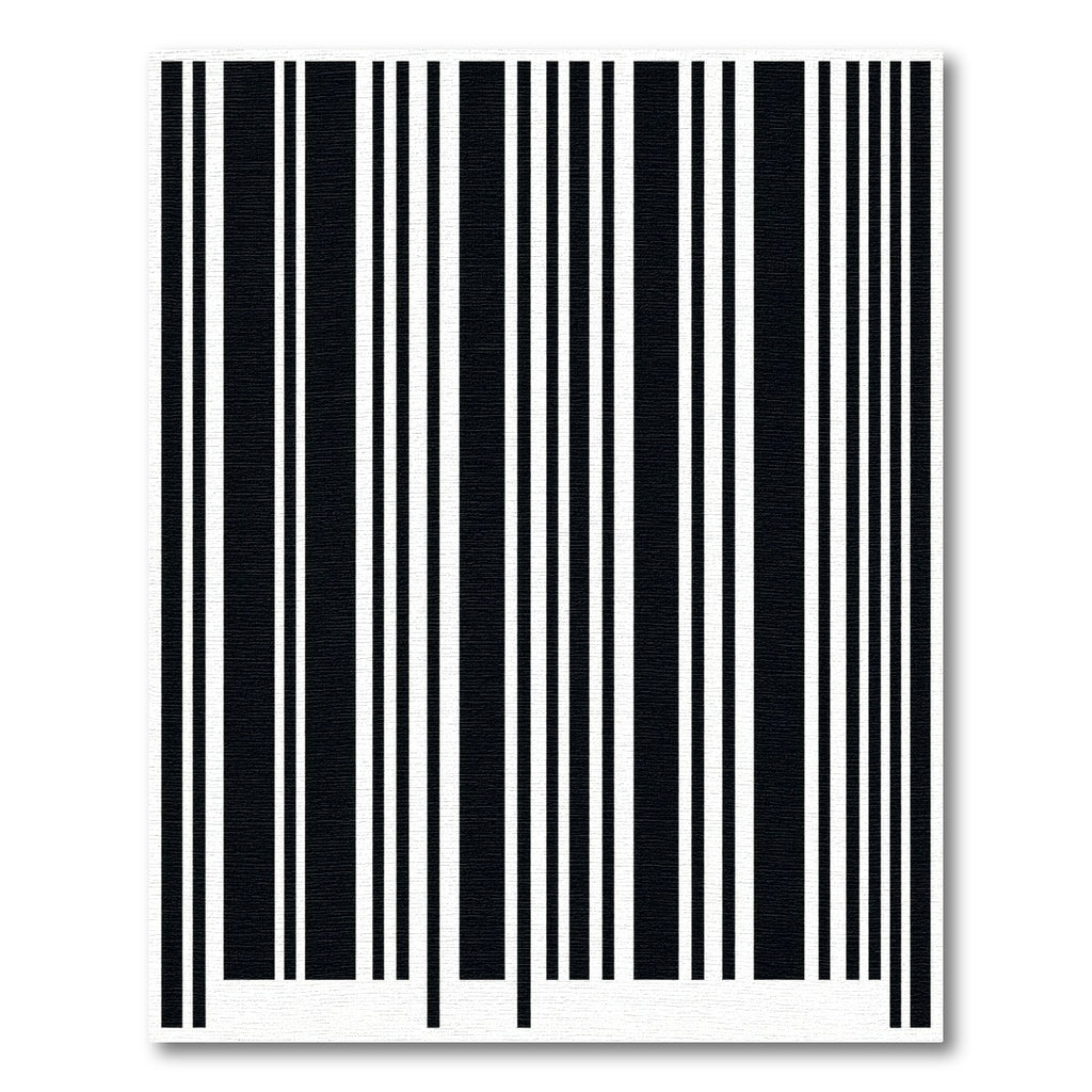 Monochrome Vertical Bar Code Rug