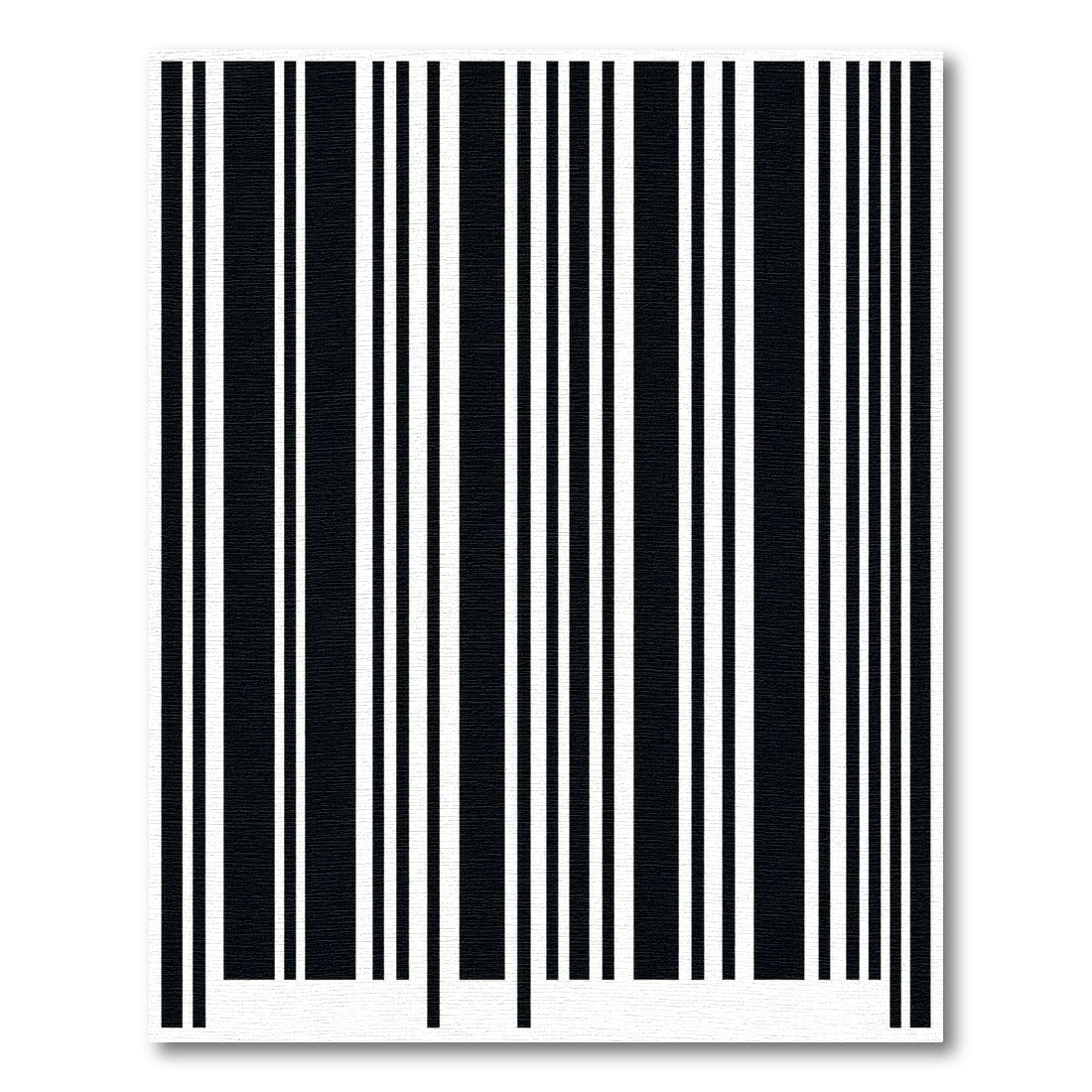 Monochrome Vertical Bar Code Rug