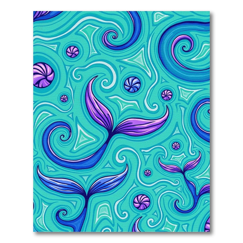 Aqua Mermaid Tail Swirl Rug