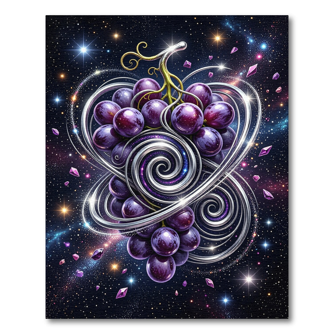 Celestial Violet Grape Spiral Cluster Rug