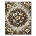Antique Floral Medallion Garden Rug