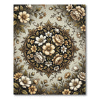 Antique Floral Medallion Garden Rug