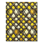 Golden Lattice Woven Citrine Geometric Rug