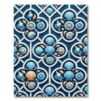 Coastal Nautical Seashell Tile Blue Rug
