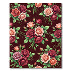 Deep Red Pink Rose Garden Bouquet Rug
