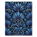 Ombre Blue Exotic Botanical Scroll Rug