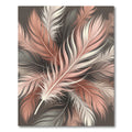 Elegant Blush and Charcoal Feather Art Rug