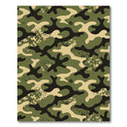 Classic Green Earthy Camouflage Organic Shape Rug