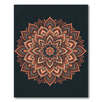 Terracotta Orange Medallion Mandala Art Rug