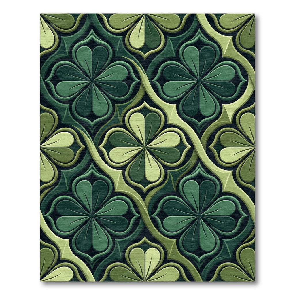 Deep Green Clover Medallion Rug