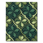 Deep Green Clover Medallion Rug