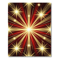 Radiant Red Golden Starburst Rug