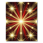 Radiant Red Golden Starburst Rug