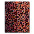 Geometric Crimson Star Layered Art Rug