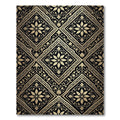Black Gold Floral Medallion Damask Rug