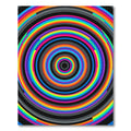 Vibrant Rainbow Concentric Circular Art Rug