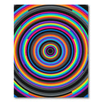 Vibrant Rainbow Concentric Circular Art Rug