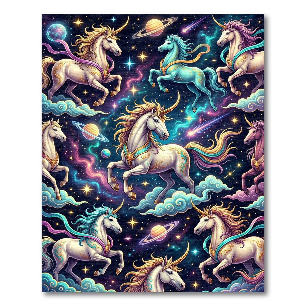 Whimsical Cosmic Unicorn Galaxy Celestial Rug