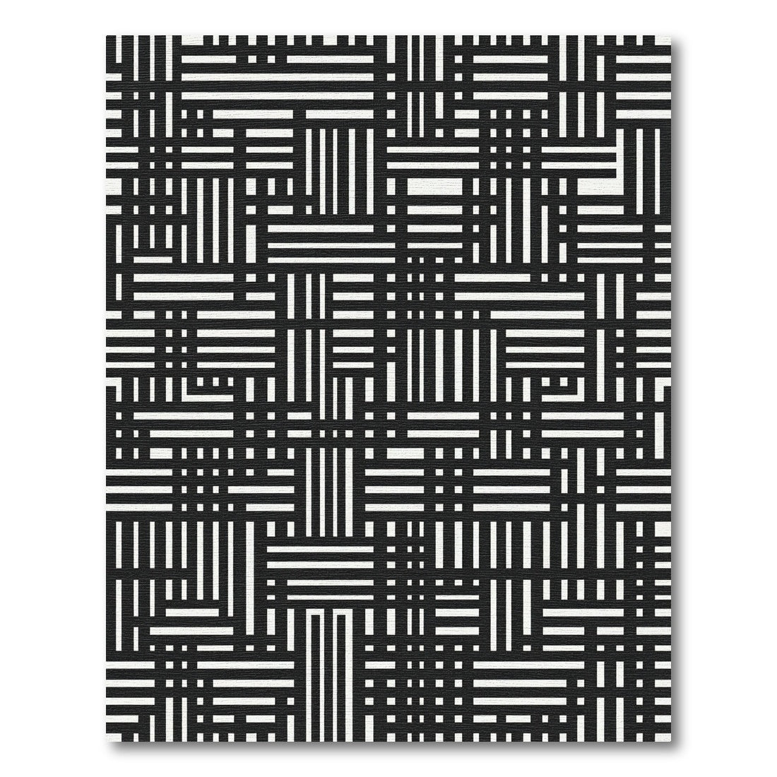Monochrome Abstract Intersecting Line Art Rug
