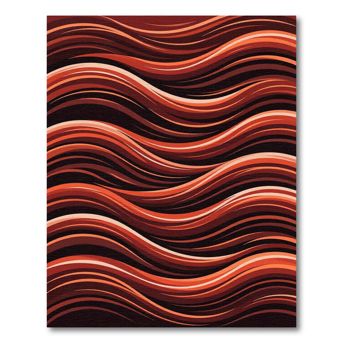 Fiery Red Wave Flow Rug