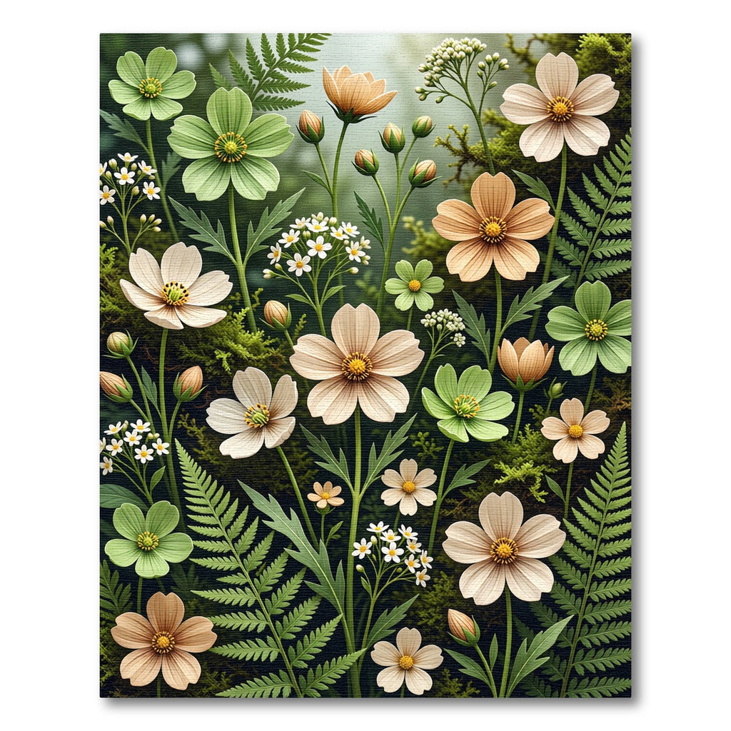 Botanical Sage and Cream Floral Meadow Rug
