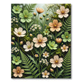 Botanical Sage and Cream Floral Meadow Rug