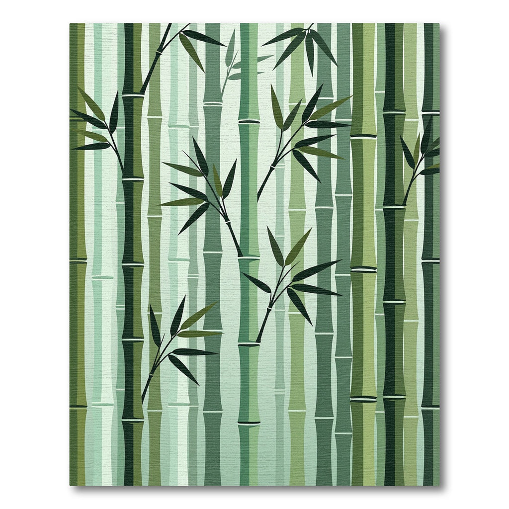 Serene Sage Bamboo Forest Art Rug