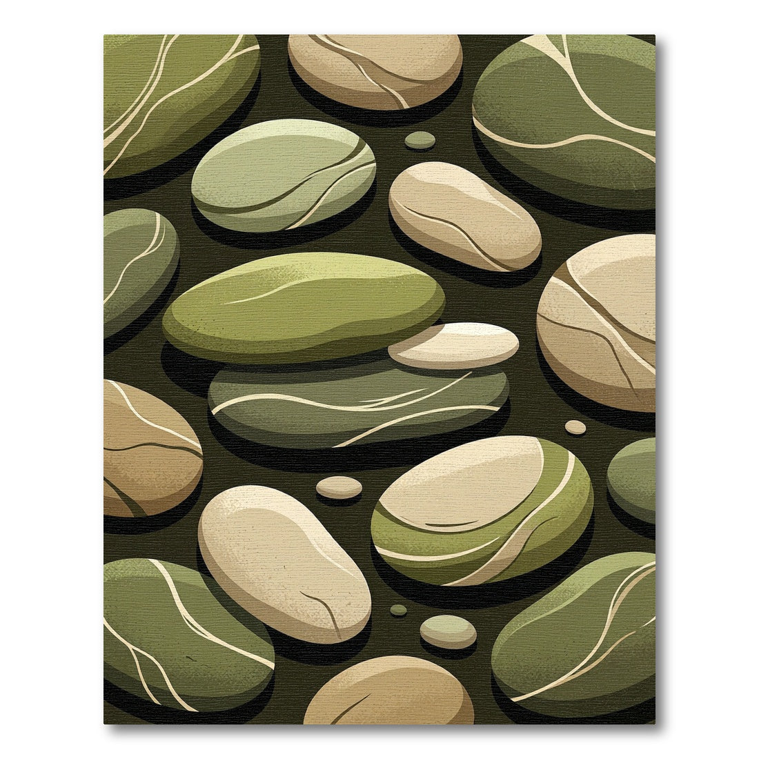 Natural Olive Stone Arrangement Rug
