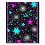Vibrant Pink Cyan Starburst Explosion Rug