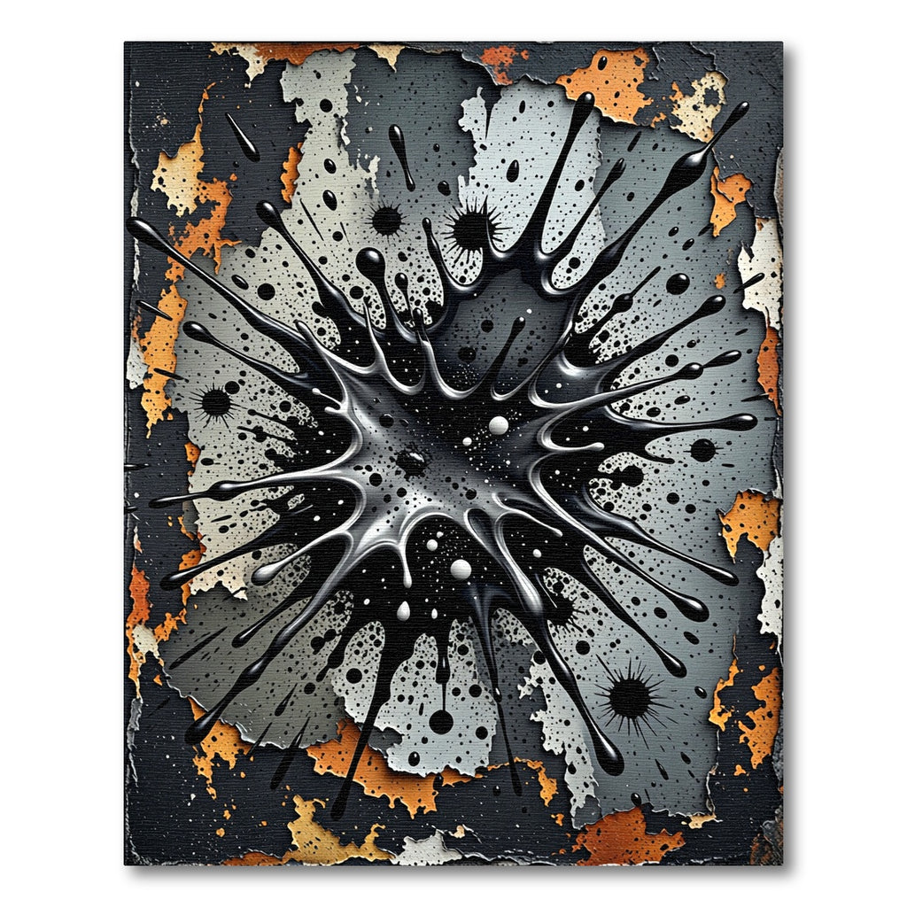 Black Splash Dynamic Explosion Rug