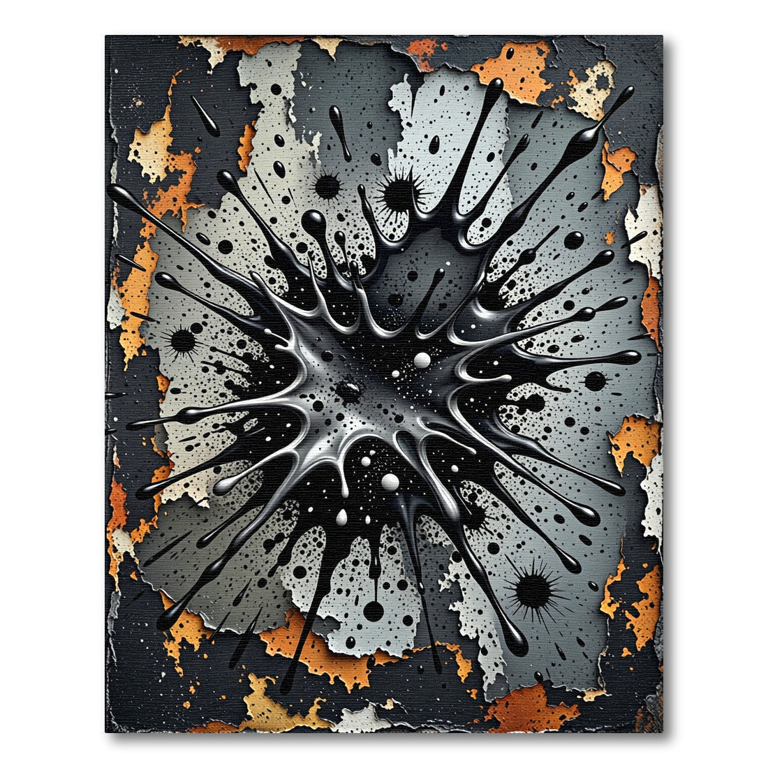 Black Splash Dynamic Explosion Rug