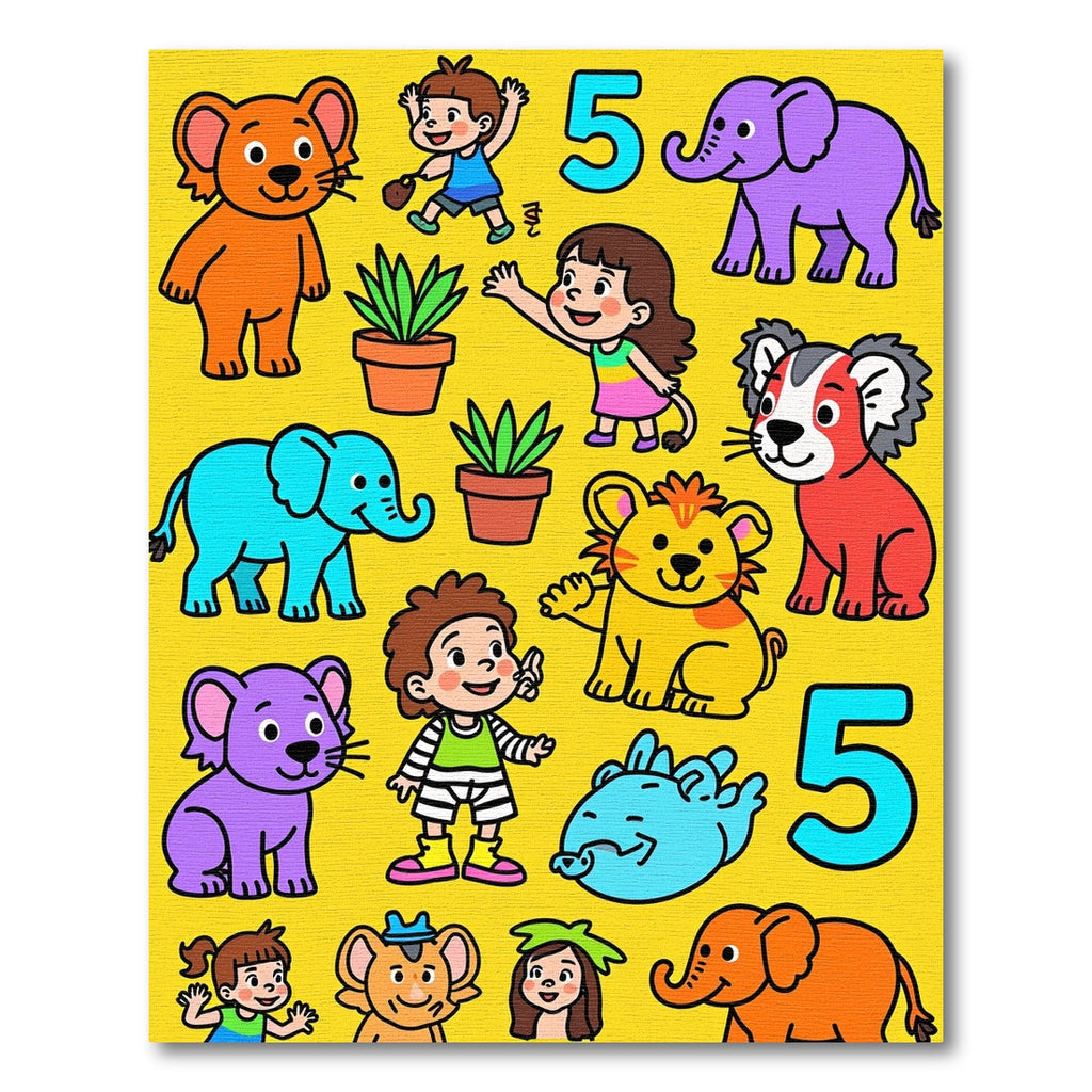 Happy Animals and Children Carnival Rug