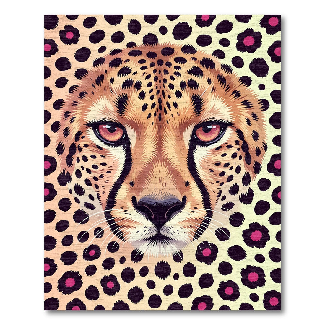 Vibrant Cheetah Face Animal Gem Spot Rug
