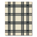 Deep Navy Plaid Geometric Squares Rug