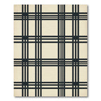 Deep Navy Plaid Geometric Squares Rug