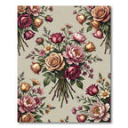 Vintage Rose and Peony Bouquet Rug
