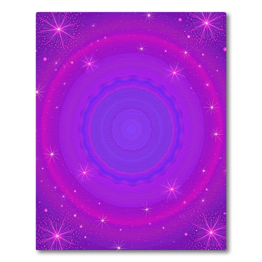 Vibrant Purple Starburst Concentric Rug