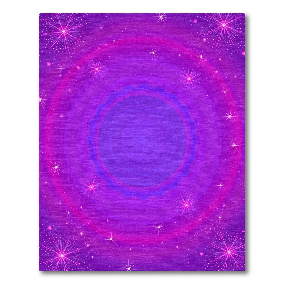 Vibrant Purple Starburst Concentric Rug