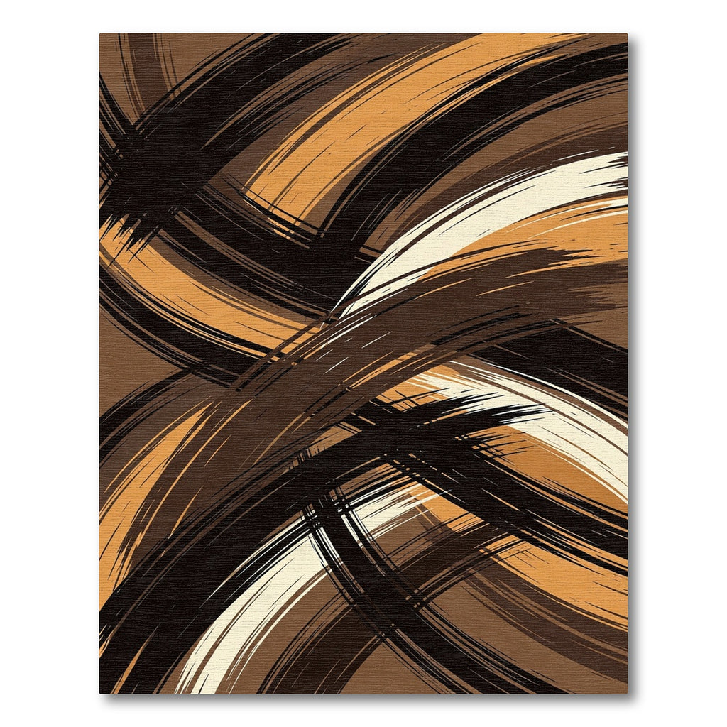 Earthy Toned Swirl Brushstrokes Rug