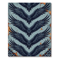 Dark Blue Feathered Wings Repeat Rug