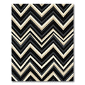 Bold Black Cream Chevron Stripes Rug