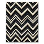 Bold Black Cream Chevron Stripes Rug