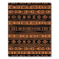 Bold Black and Orange Tribal Geometry Rug
