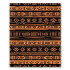 Bold Black and Orange Tribal Geometry Rug