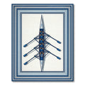 Minimalist Blue Rowing Team Nautical Art Rug